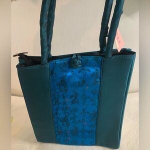 Japanese Kimono HandBag, Silk Purse Womens Brand New Geisha Turquoise Tote